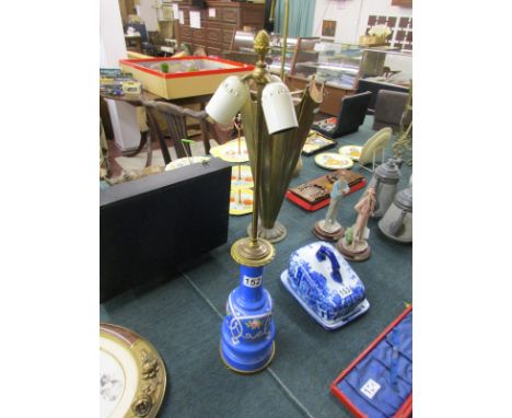 China & brass table lamp