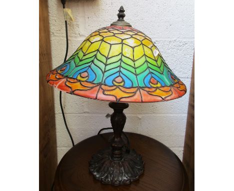 Table lamp with Tiffany style shade