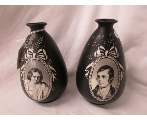 Pair of Shelley portrait spill vases