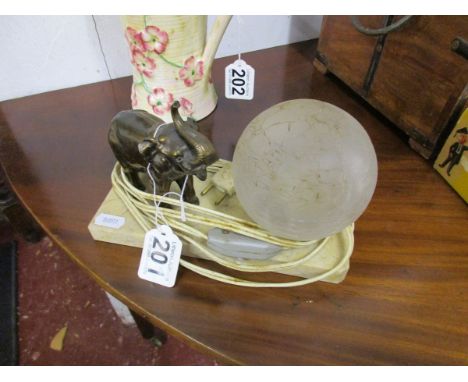 Art Deco elephant lamp on marble base