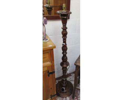 Carved mahogany standard lamp base