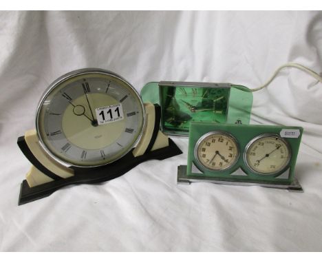 3 Vintage mantle clocks to include Smiths