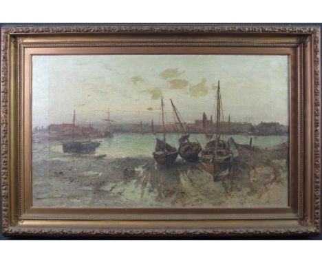 JULIUS HARE (British exhibited 1859-1932, worked in North Wales and other places in Britain including Great Yarmouth), beache