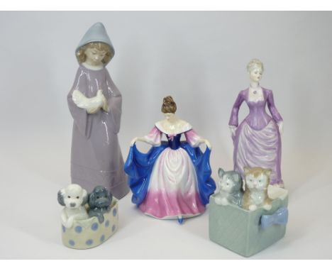 NAO, COALPORT, ROYAL DOULTON FIGURINES (5) - to include Coalport Sara, Royal Doulton Sara HN4720