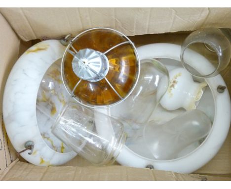 VINTAGE PENDANT CEILING LIGHT SHADES, lampshades, ornament domes, ETC