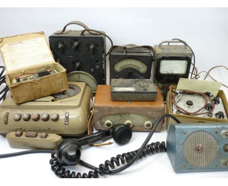 VINTAGE ELECTRONICS, A MIXED QUANTITY - a Grundig tape recorder, boxed Nombrex signal generator, AVO All Wave oscillator, Cos