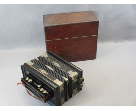 GERMAN VINTAGE ACCORDION IN WOODEN BOX marked 'Imperial Challenge Vox Humana', Imperial Accordion Made in Germany Trademark t