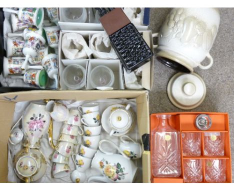 COLLECTABLE CHINA &amp; GLASSWARE - a mixed quantity to include 'The Romance of Camelot' China cabinet bells, vintage part co