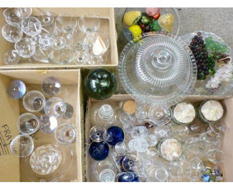 VINTAGE &amp; LATER GLASSWARE - a good mixed assortment of drinks ware and display items including a quantity of grapes and f