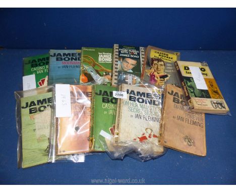 Eleven Ian Flemming James Bond Pan Paperbacks to include first edition Thunderball 1961, Casino Royale 1959 (4th printing), O