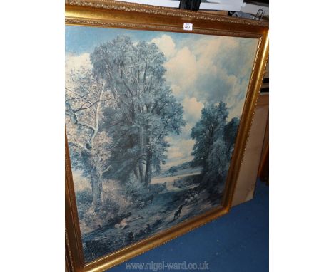 A large framed Constable print titled 'The Cornfield', 39 3/4" x 45 1/2".