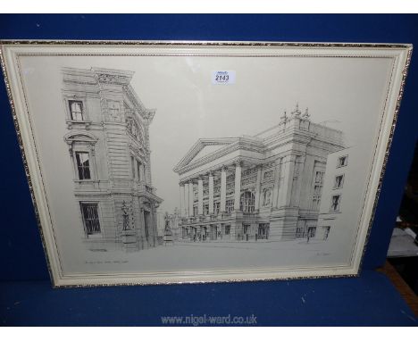 A framed Paul Draper print of The Royal Opera House, Covent Garden.