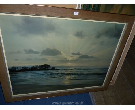 A large print on board depicting a seascape, signed lower left Peter Ellenshaw, 48" x 36".