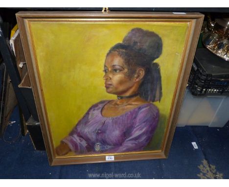 An oil Portrait of a Woman signed Simmonds