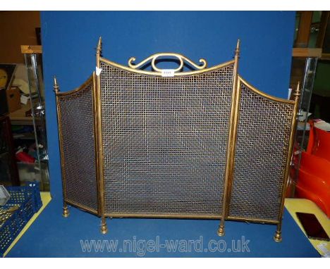 A brass folding Fireguard.