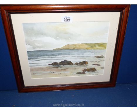 A framed Watercolour of a seascape signed lower right Carol Brinton.