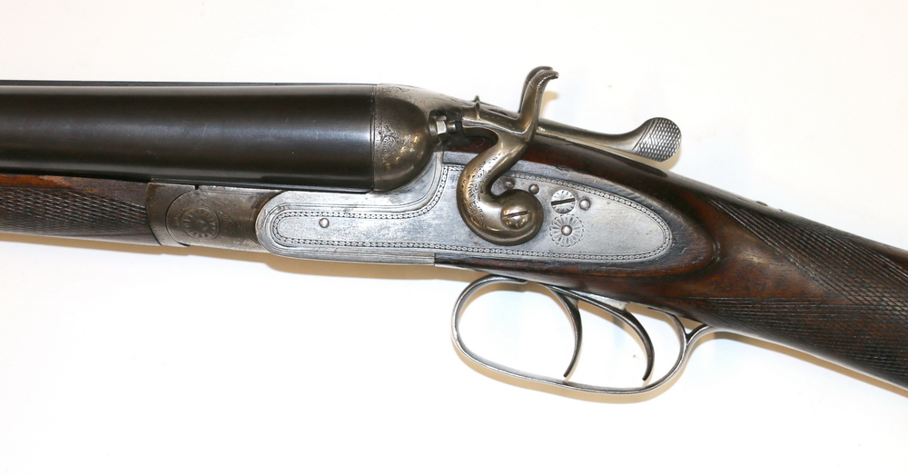 Victorian T. Wild of Birmingham 12 bore side-by-side percussion shotgun ...