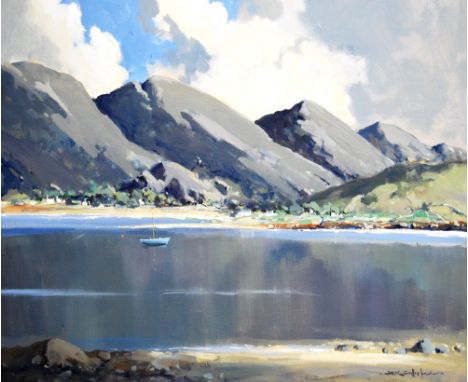 GEORGE K. GILLESPIE RUA (1924 - 1996)Five Sisters and Loch DuichSigned, oil on canvas, 44cm x 54cm.   ARR