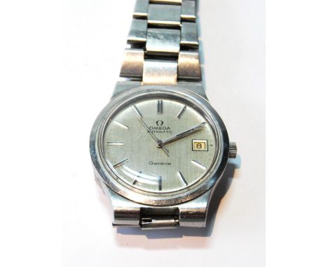 Gent's Omega Automatic stainless steel watch with silvered dial on Omega bracelet.   Condition Report  Good condition.  Start