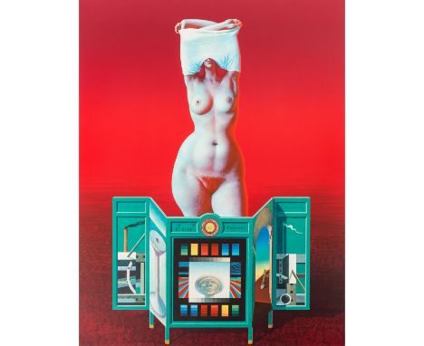 HAUSNER, RUDOLF (1914-1995) "Evas Paravant" 1980 Farblithographie, E.A., im rechten Paraventflügel handsigniert ¨R. Hausner¨,