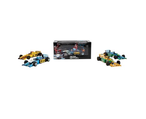 MINICHAMPS (Paul's Model Art) 5-tlg Konvolut "Schumacher" im Maßstab 1:18, darunter das Formel 1 Sieger-Fahrzeug von Benetton