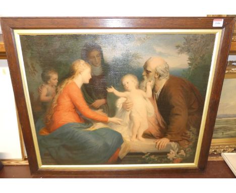 Erich Corrans - the Holy Family with St John The Baptist, oleograph, 52x65cm