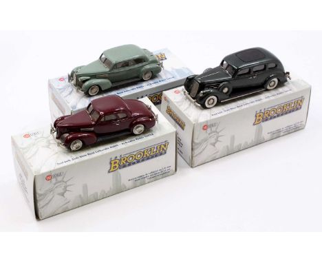 Brooklin Models 1/43rd scale white metal boxed vehicle group, 3 examples to include BRK98 1939 La Salle Two Dour Touring Seda