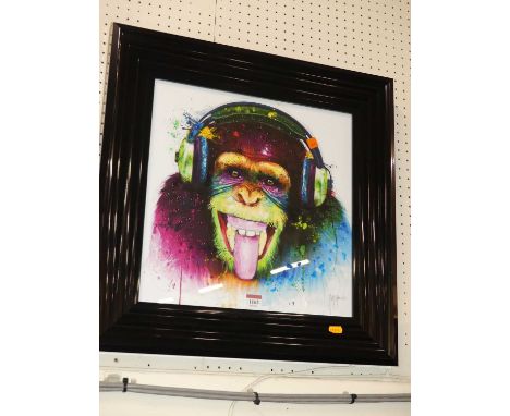 After Murciano - colour print of a monkey, 38 x 38cm