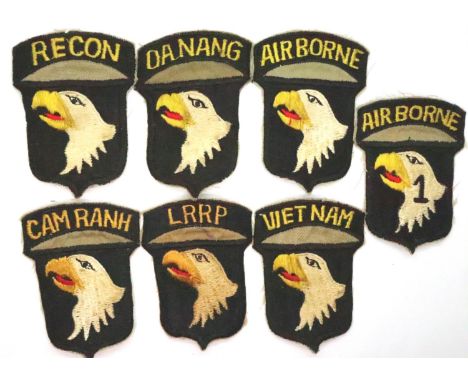 Seven Vietnam War period, In-Country, made 101st Airborne patches. P&amp;P Group 1 (£14+VAT for the first lot and £1+VAT for 
