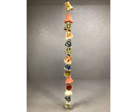 Collection of fourteen vintage style table lamp fabric shades, all approx 13cm tall
