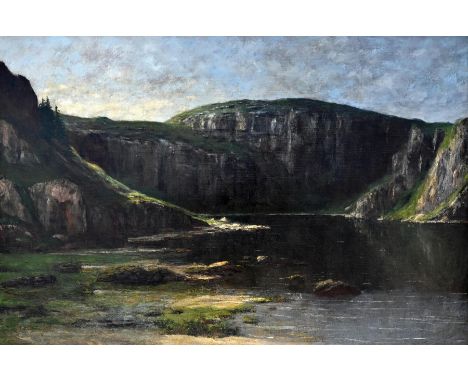 Courbet, Gustave: (1819 Ornans - La Tour 1877). "Klippe bei Ornans" Öl auf Leinwand. Signiert und datiert (18)73 unten links.
