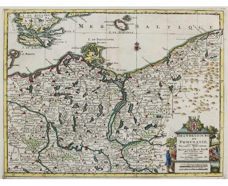 Norddeutschland u. Pommern.: 4 (3 grenzkolor.) überwieg. Kupferstichkarten Preußen u. Pommern betreffend, 1749-1826. Qu.8° u.