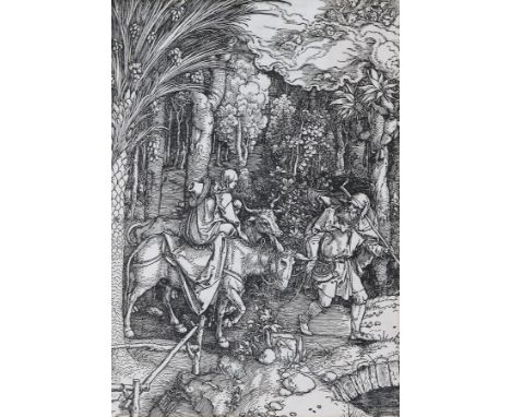 (1471 Nürnberg 1528). Die Flucht nach Ägypten. Holzschnitt aus der Folge Marienleben (Bl. 14), um 1504. 30 x 21,1 cm. Mit d. 