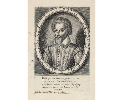 Heinrich II. (Lothringen,: auch Heinrich II. der Gute genannt), Portrait. Henry Prince de Lorraine Marquis du Pont. Kupfersti