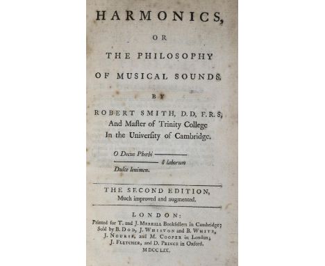 Smith,R.: Harmonics, or the philosophy of musical sounds. 2. ed., much improved and augmented. London, für Merrill 1759. Mit 