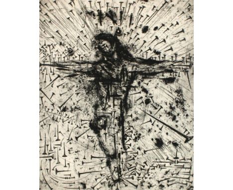 Dali, Salvador: (1904 Figueres 1989). Crucifixion.  Blatt aus dem Mappenwerk: L'Apocalypse de Saint Jean. Paris, J.Foret 1961