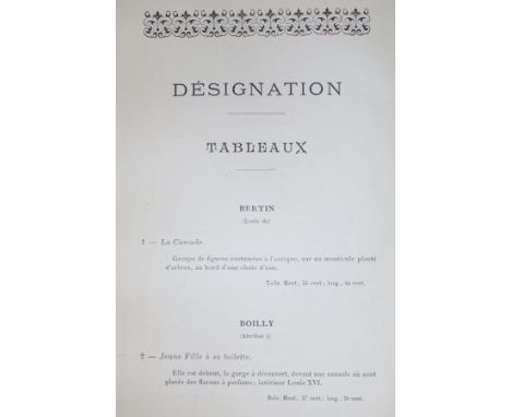 Sammlung: von 3 Auktionskatalogen in franz. Sprache. 4°. Mit zahlr. Abb. auf Taf. Versch. Einbde.  ╔Vorhanden:╗ Collection Le