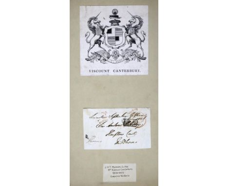 Manners-Sutton, John H.T.,: 3. Viscount Canterbury, Gouverneur von Trinidad und von Victoria (1814-1877). Adressierter Briefu