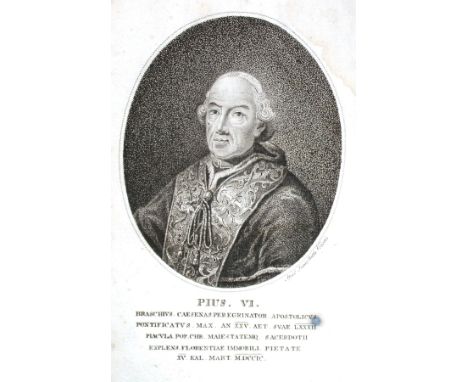 Pius VI., Papst.: Sammelband mit 5 Schriften in ital. Sprache zum Tod von Papst Pius VI, Venedig 1799-1800. Hlwd. d. 19. Jh. 