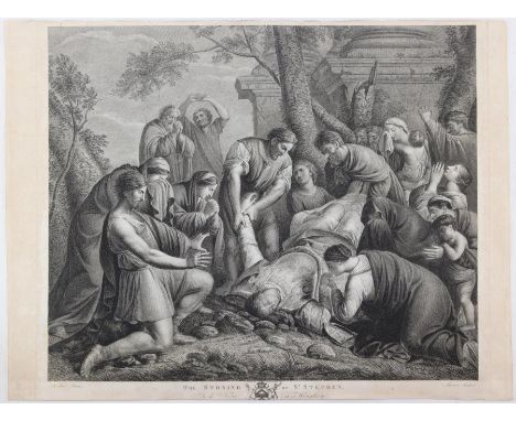 Aliamet, François Germain: (1733 Frankreich - London 1790). The Stoning of St. Stephen. Kupferstich n. Eustache Le Sueur (161