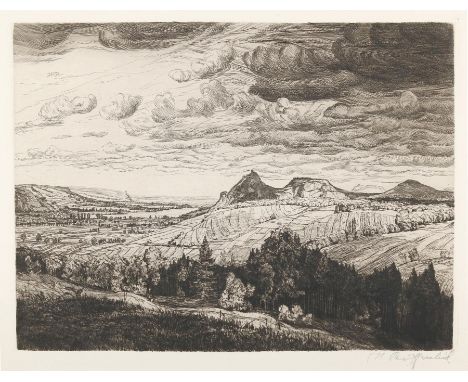 Reifferscheid, Heinrich: (1872 Breslau - Niederdollendorf 1945). 4 Bl. mit Landschaften. Radierungen ca. 1922-23. Zw. 13 x 21