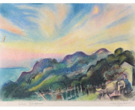 Ziegler, Richard: (1891 Pforzheim 1992). Landschaft. Pastell/Mischtechnik, wohl um 1930.  Unten rechts Monogramm RZ, auf Träg