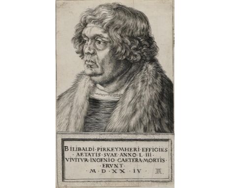 Dürer, Albrecht: (1471-1528) nach. "Bilibaldi Pirkeymeri effigies aetatis svae Anno LIII..." 1524. Portrait des Willibald Pir