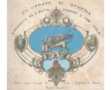 Venedig.: XX Vedute di Venezia disegnate da C.B. Cecchini e T. Viola. Venedig, Kier (ca. 1850). Qu.4°. Mit kolor. lithogr. Ti