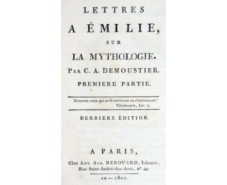 Demoustier,C.A.: Lettres a Emilie sur la mythologie. Derniere edition. 6 Teile in 2 Bdn. Paris, Renouard 1801. Mit gest. Port