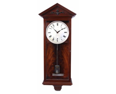 CAMERER CUSS &amp; CO, LONDON A FINE EARLY 20TH CENTURY YEAR GOING REGULATOR WALL CLOCK the mahogany architectural style case