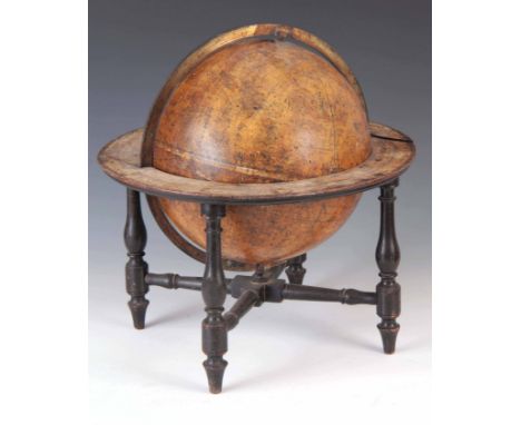 AN EARLY 19TH CENTURY 12" 'NEW CELESTIAL GLOBE' BY CARY, LONDON (DATED 1816). Mounted on a turned stained wood base 44cm high