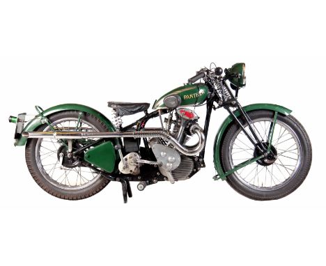 A 1932 PANTHER 250CC MODEL 7 VINTAGE MOTORCYCLE in British racing green with fully overhauled engine and V5 certificate - thi