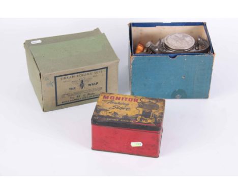 A COLLECTION OF VINTAGE BOXED CAMPING STOVES to include two Sirram Wasp Boiling sets and a Monitor Touring Stove (3) 