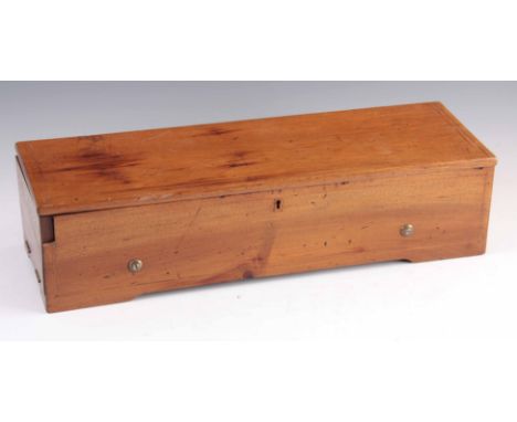 A MID 19th CENTURY SWISS KEY WOUND H. METERT CYLINDER MUSIC BOX NO. 3832 the walnut case with boxwood string inlay having a h